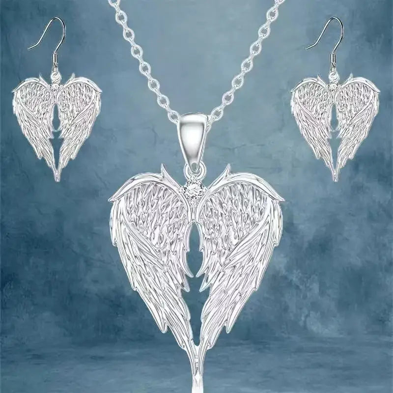 Angel Wing Heart Necklaces