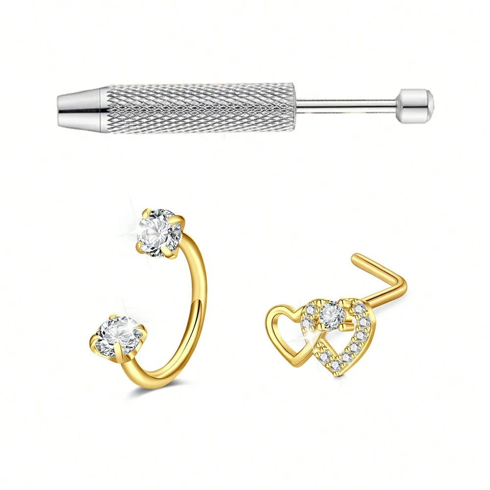 Heart Horseshoe Nose Ring