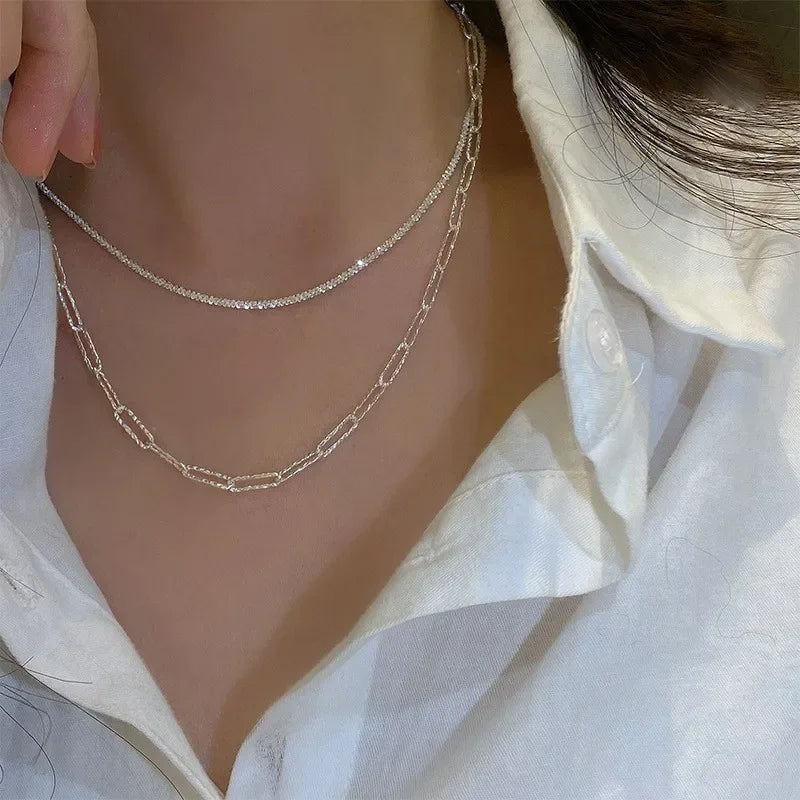 silver Sparkling Necklace