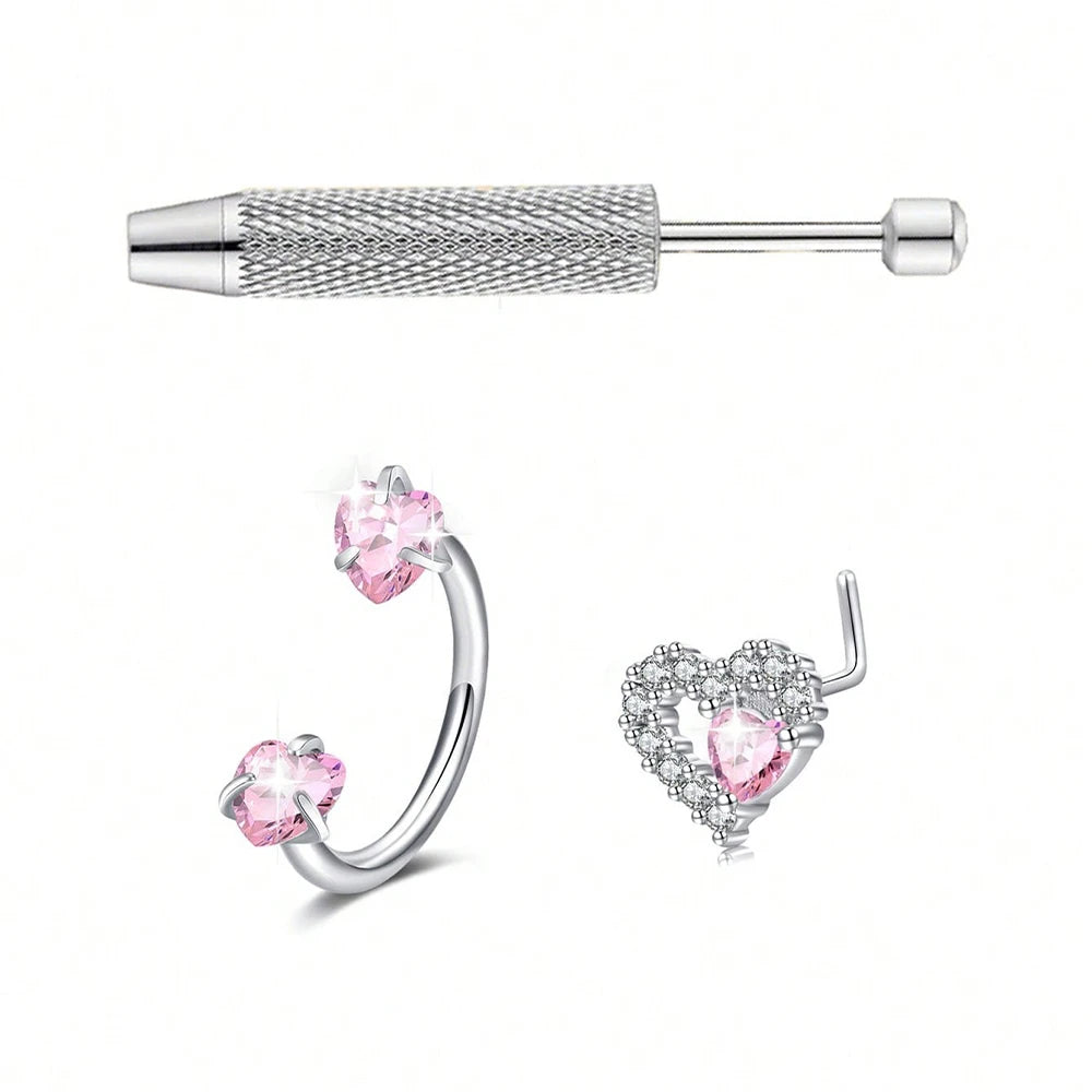 Heart Horseshoe Nose Ring