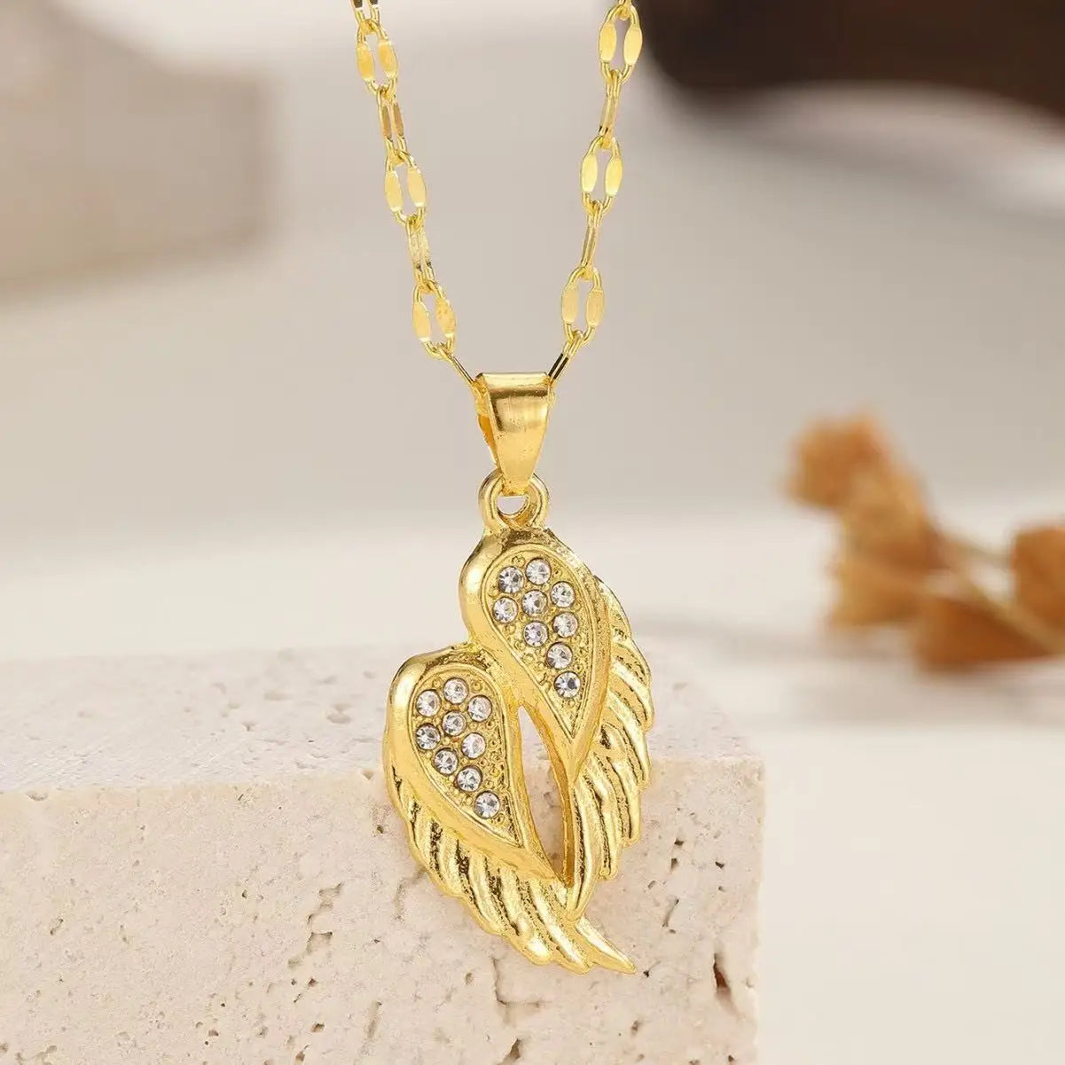 Angel Wing Heart Necklaces