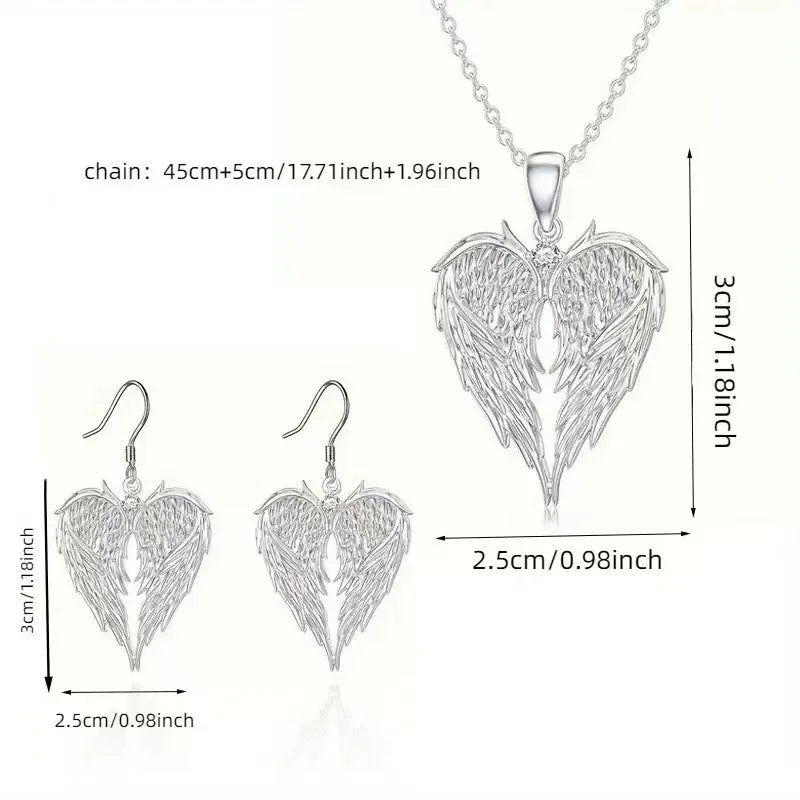 Angel Wing Heart Necklaces