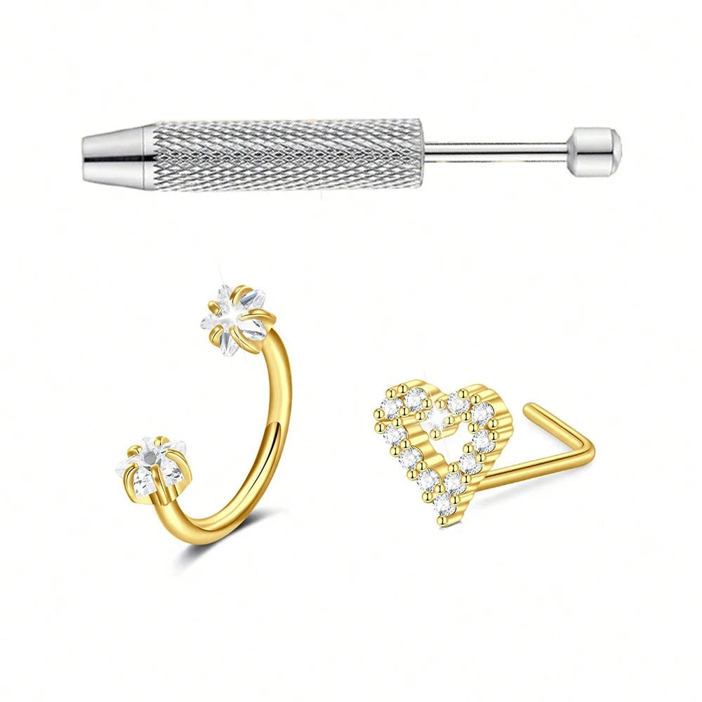 Heart Horseshoe Nose Ring