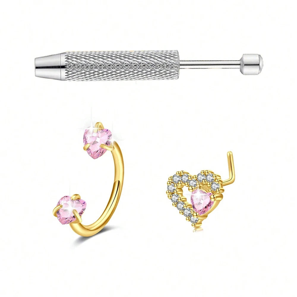 Heart Horseshoe Nose Ring