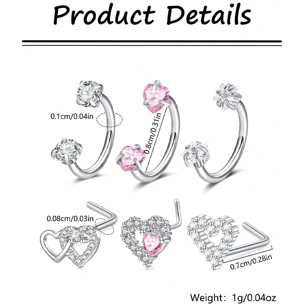 Heart Horseshoe Nose Ring
