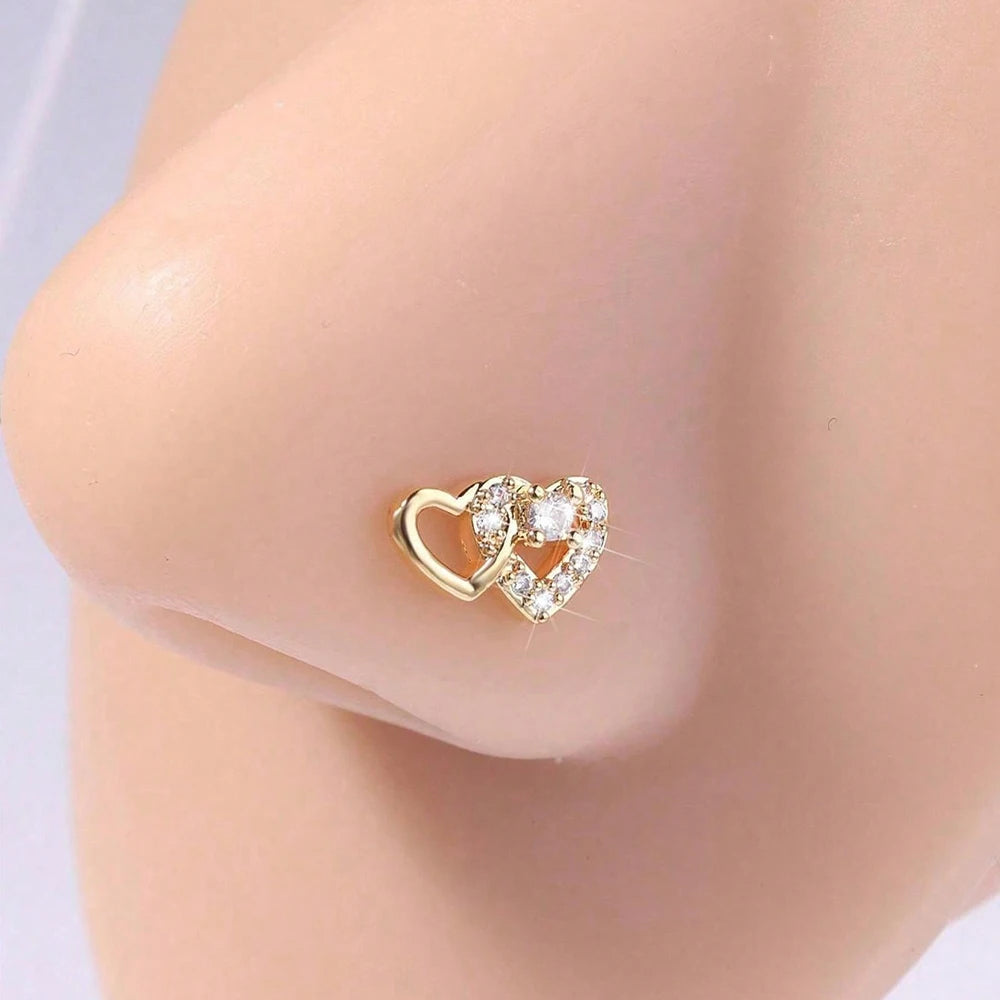Heart Horseshoe Nose Ring