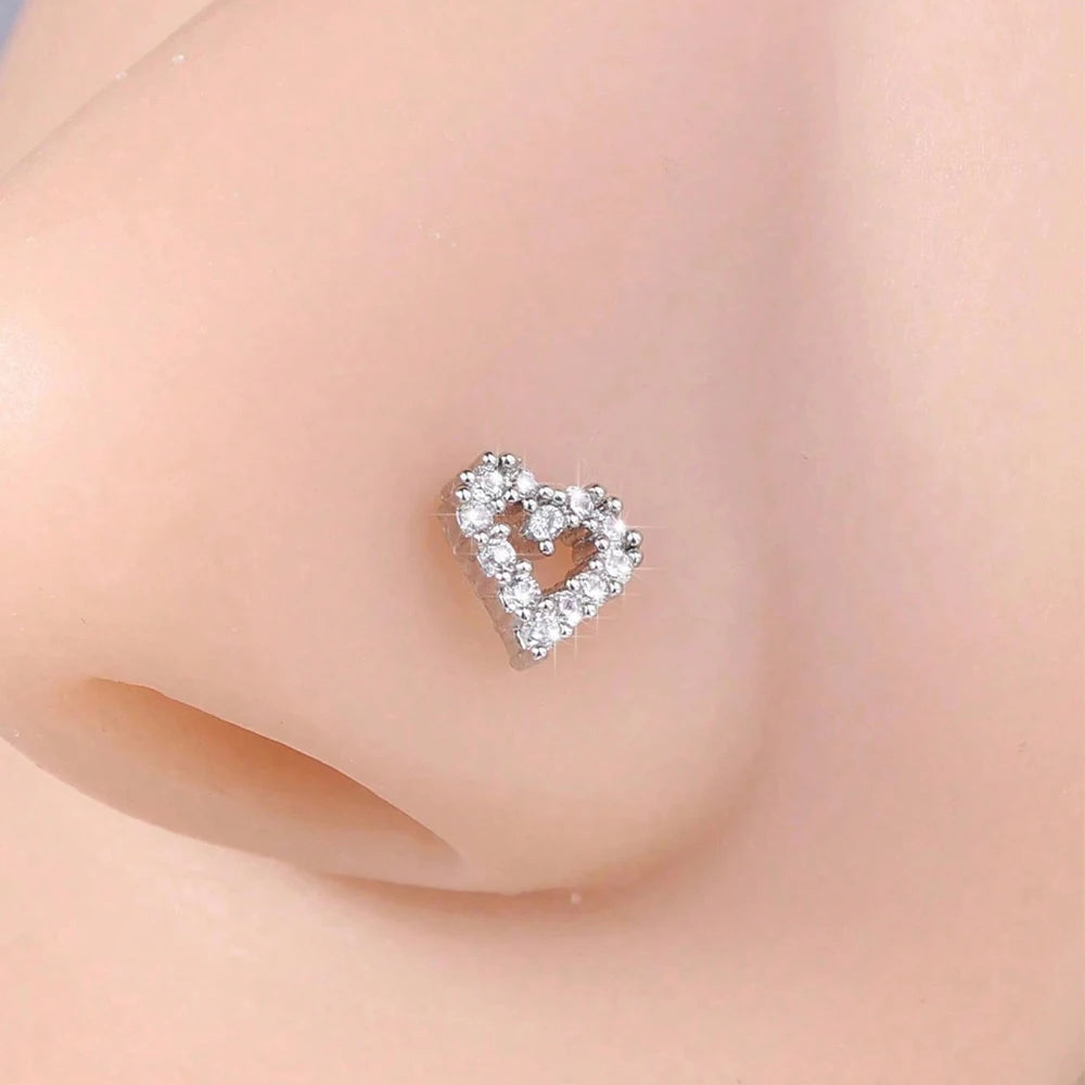Heart Horseshoe Nose Ring