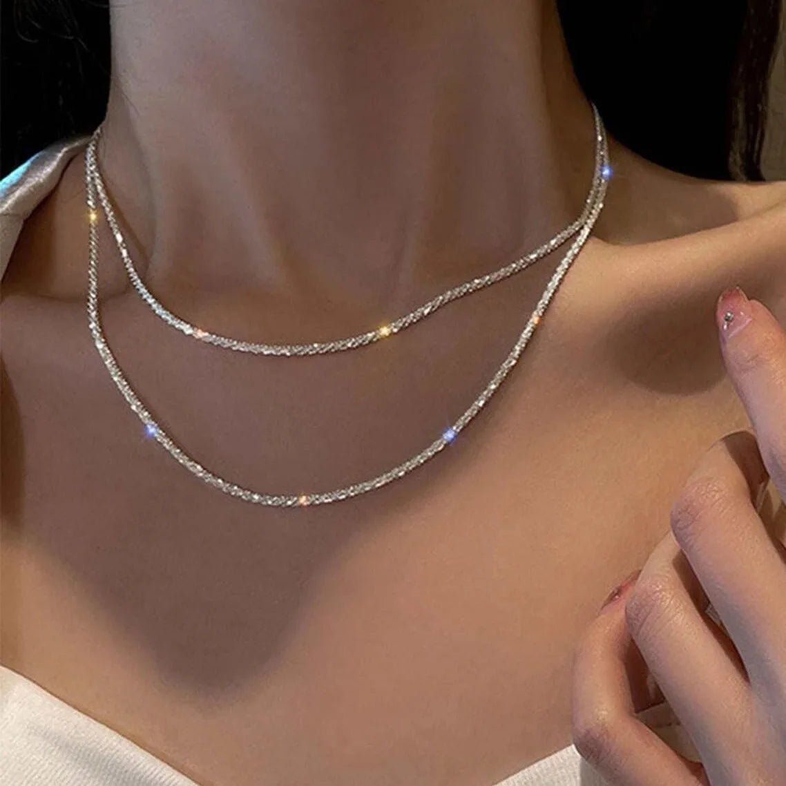 silver Sparkling Necklace