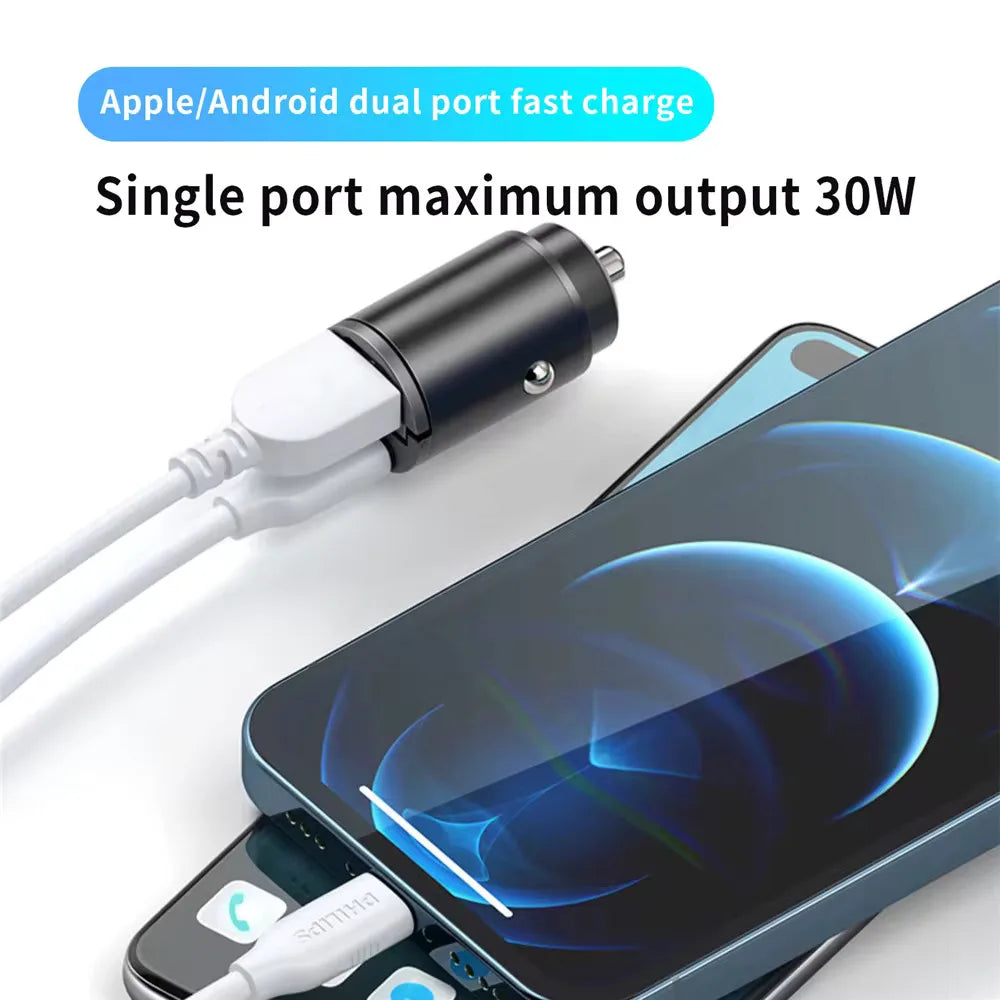 Mini Car Charger 12-24V Lighter Fast Charging Car