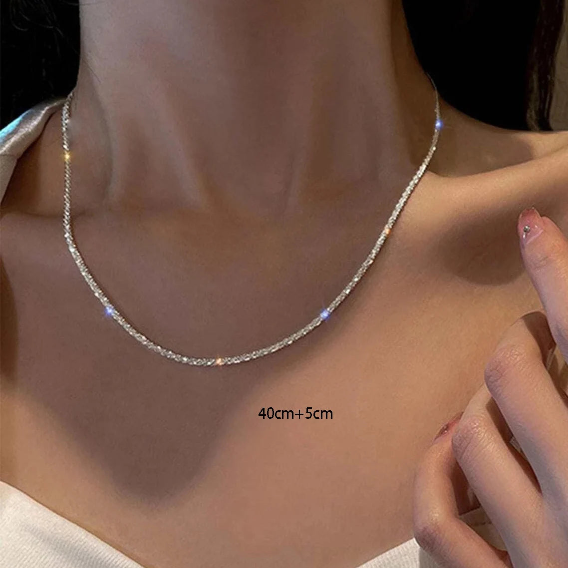 silver Sparkling Necklace