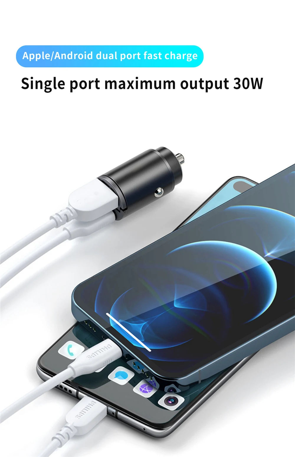 Mini Car Charger 12-24V Lighter Fast Charging Car